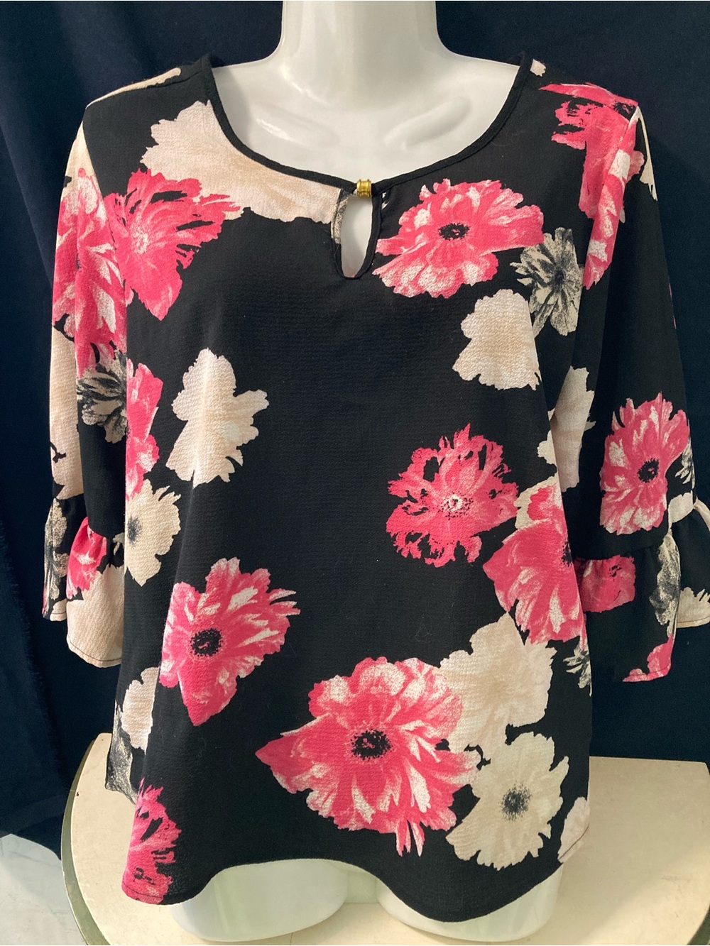 Urbanology Floral Black Pink Blouse
